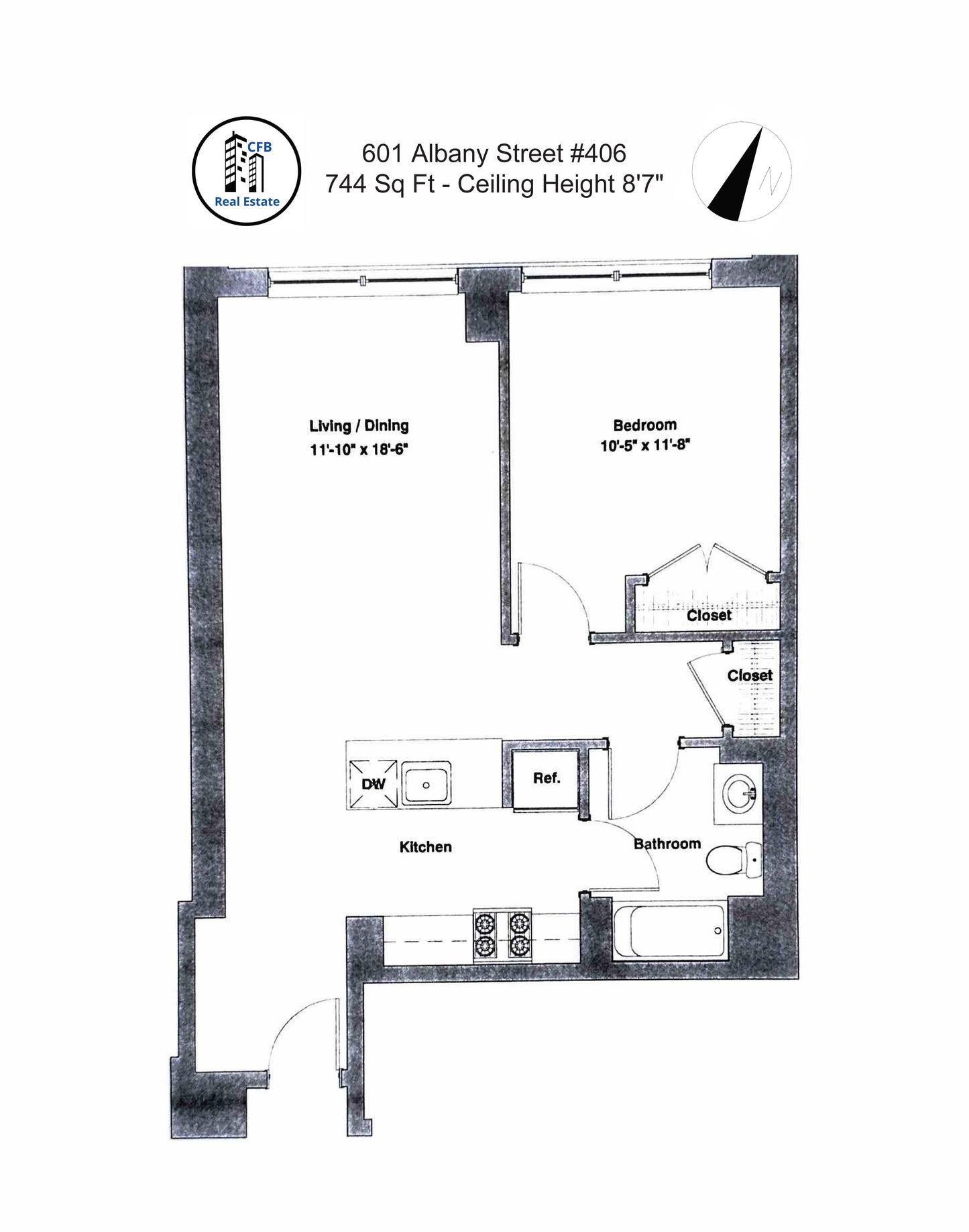 $3,400 / 1br - 744ft2 - ➽Tranquil South End 1 Bedroom Available September! Pet OK & No Fee! (South End)
