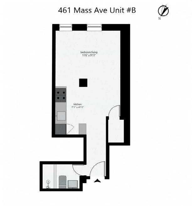 $1,880 / 296ft2 - ➽Classy Modern South End Studio w/Patio! Available Now! No Fee! (South End)
