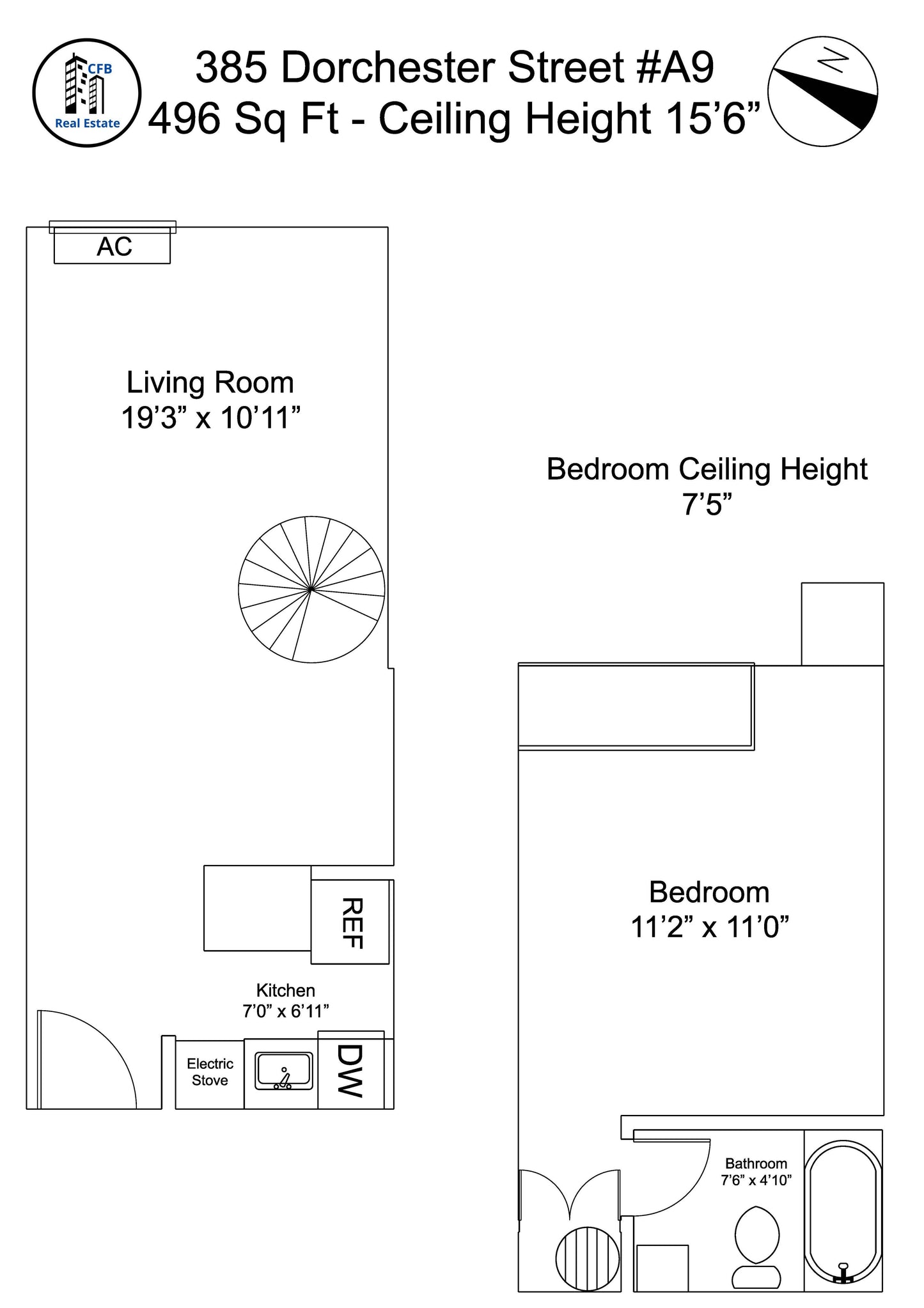 $2,350 / 496ft2 - ➽Spacious Andrew Square Studio Loft w/No Fee! Available Now! (Andrew Square)