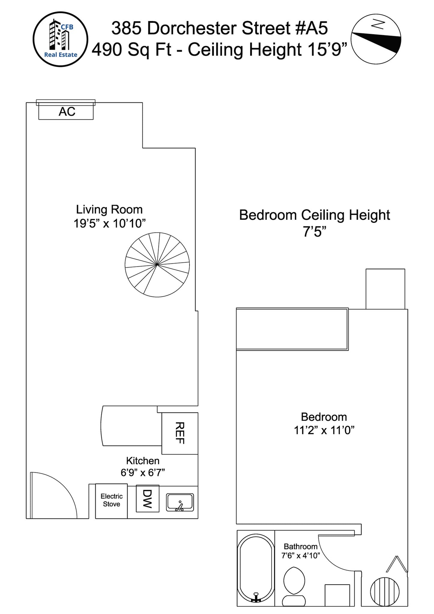 $2,350 / 490ft2 - ➽Airy Andrew Square Studio Loft w/No Fee! (Andrew Square)